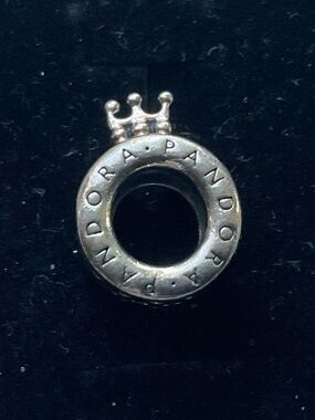 Pandora Silver Crown Spacer Charm with Logo